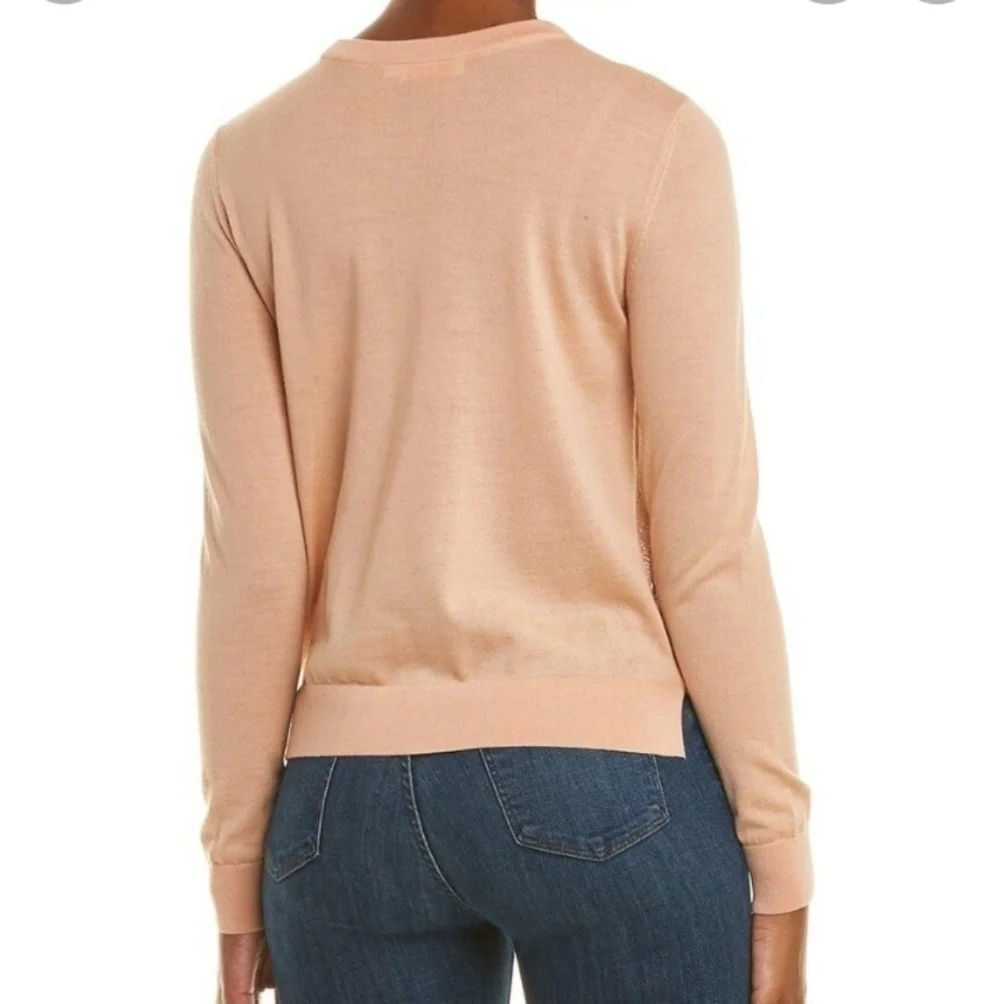 Tory Burch Wool/Silk Cloque Front Sweater